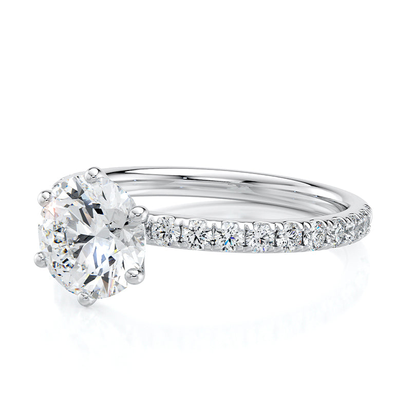 2mm 6 Prong Set Pavé 1/2ctw
