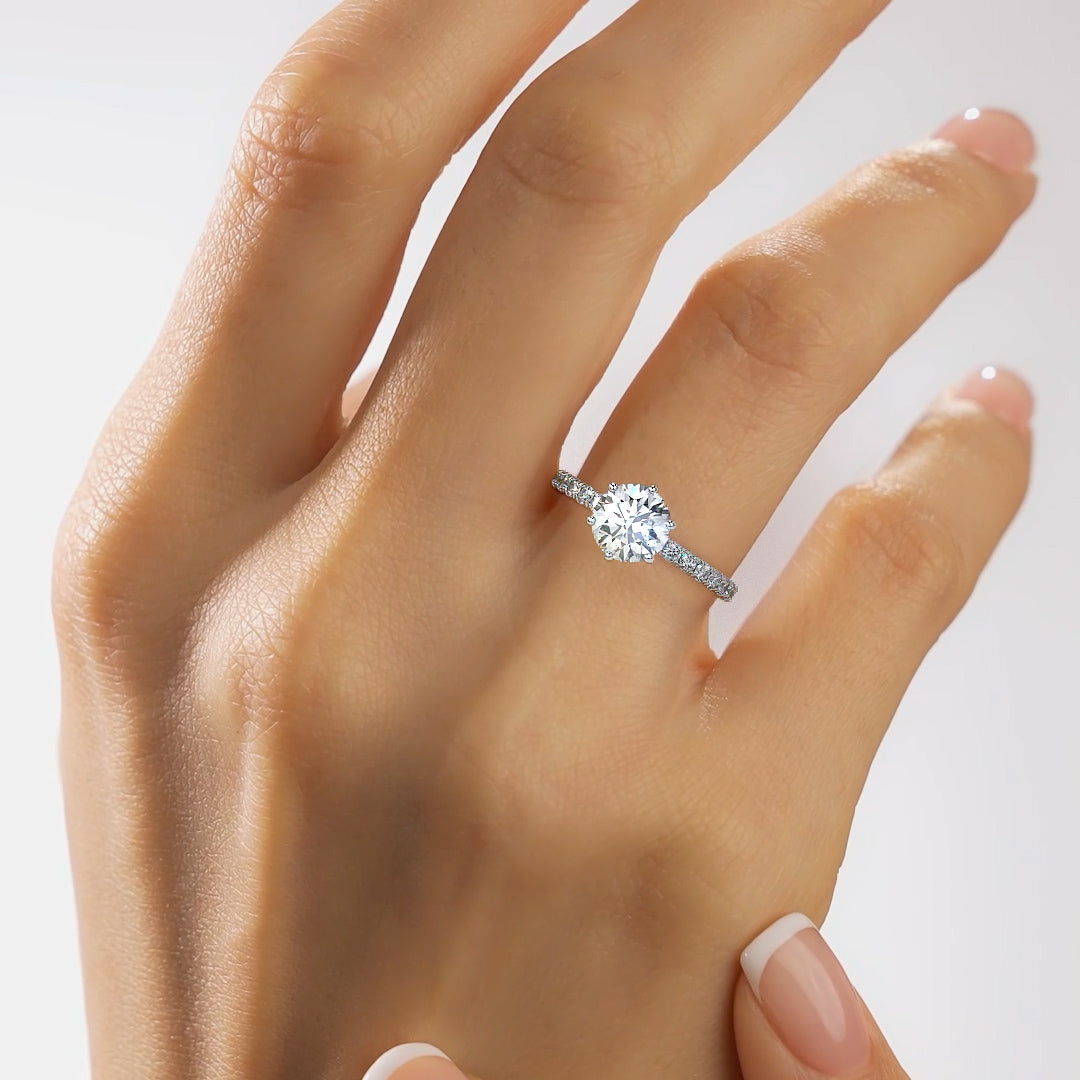 2mm 6 Prong Set Pavé 1/2ctw