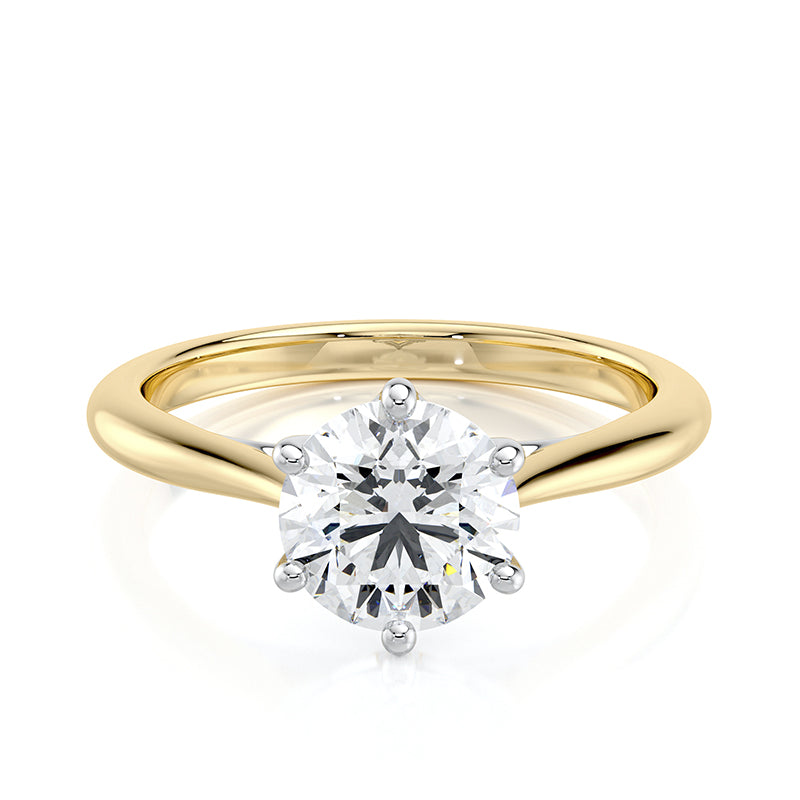 0.51ct, Round Lab Diamond 18ct Yellow Gold