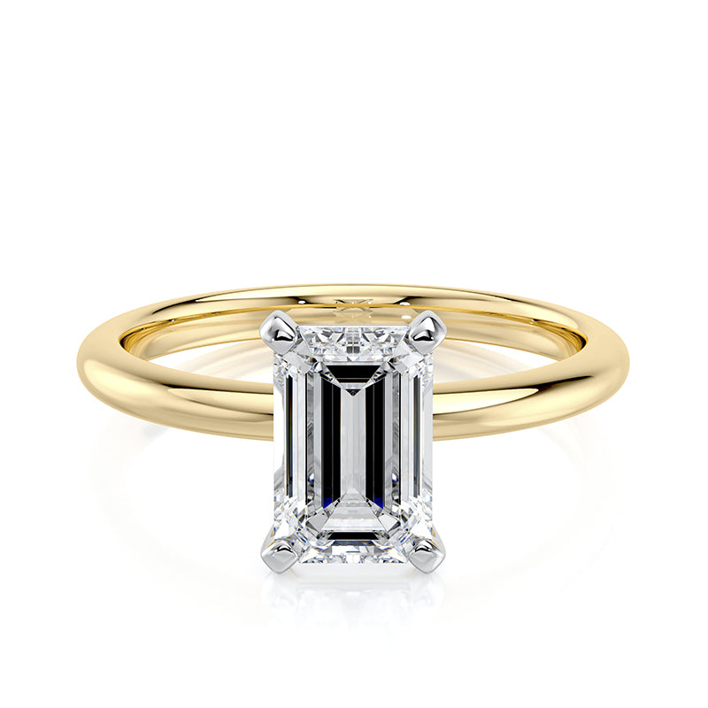 0.65ct, Emerald Lab Diamond 2mm Basket Dome
