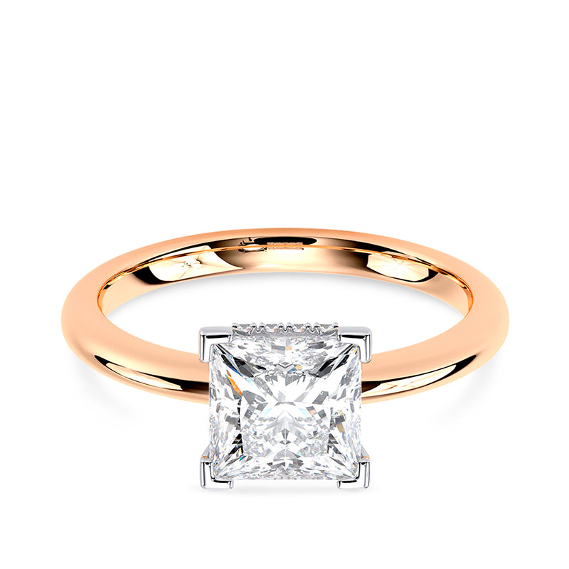 0.52ct, Princess Lab Diamond 18ct Rose Gold