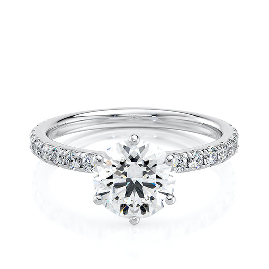 2mm 6 Prong Set Pavé 1/2ctw
